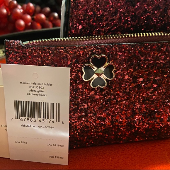 NWT Kate Spade ♠️ Red Odette Glitter Mini Top Handle Crossbody with Card Holder - Picture 5 of 9